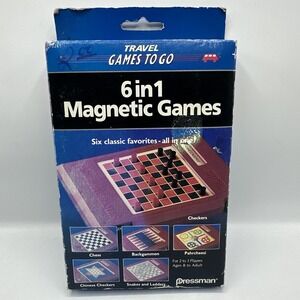 Pressman Vintage 6 in 1 Magnetic Travel Games 2261 1993